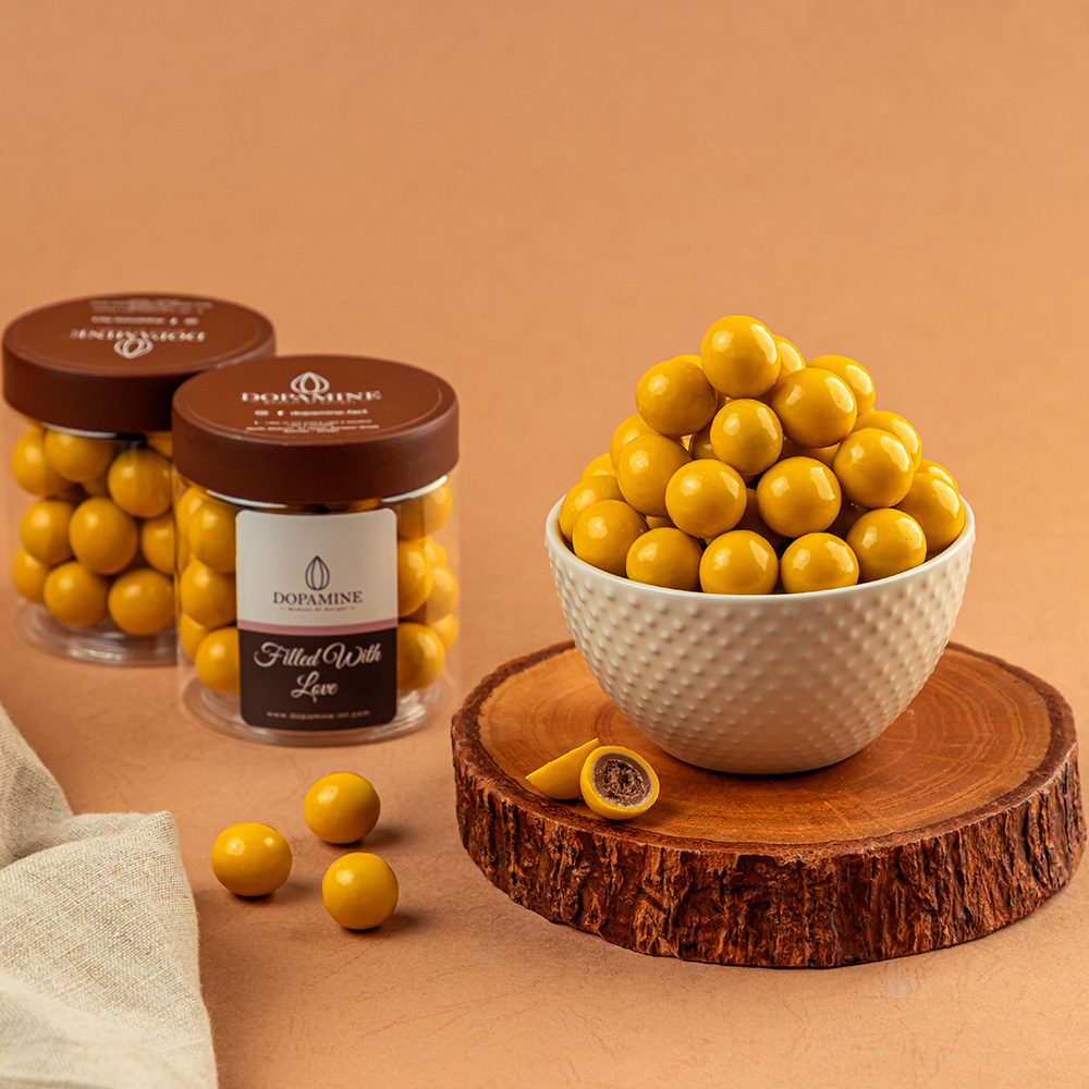 Crunchy Chocolate Coated With Passion Fruit Chocolate