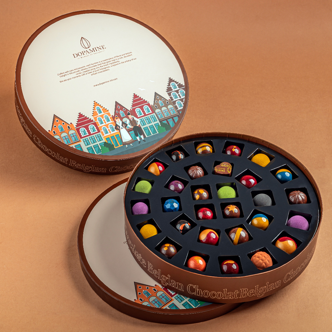 30 Assorted Chocolate Bonbons - Round Box