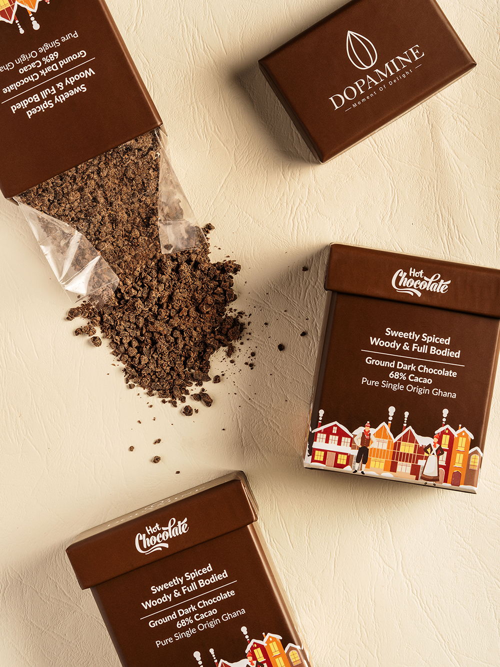 Ground Dark Chocolate  (68% Cacao Pure Single Origin Ghana)